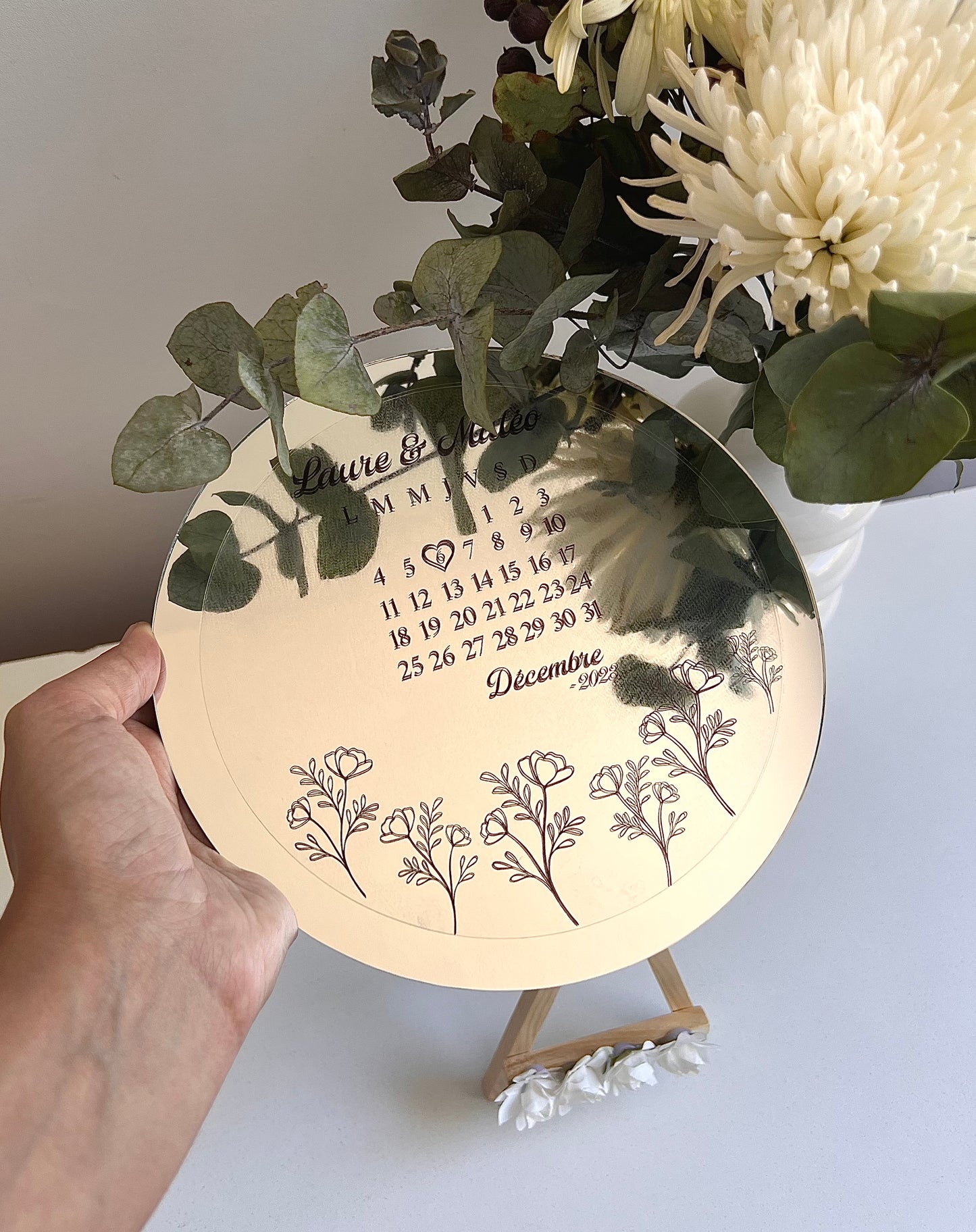 Calendrier Miroir + chevalet