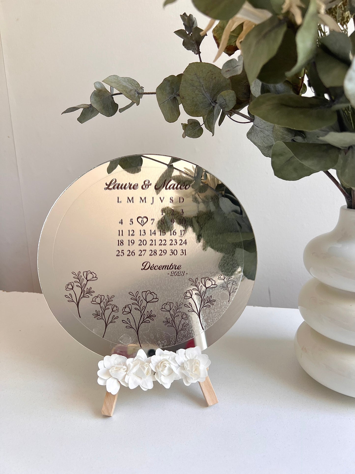 Calendrier Miroir + chevalet