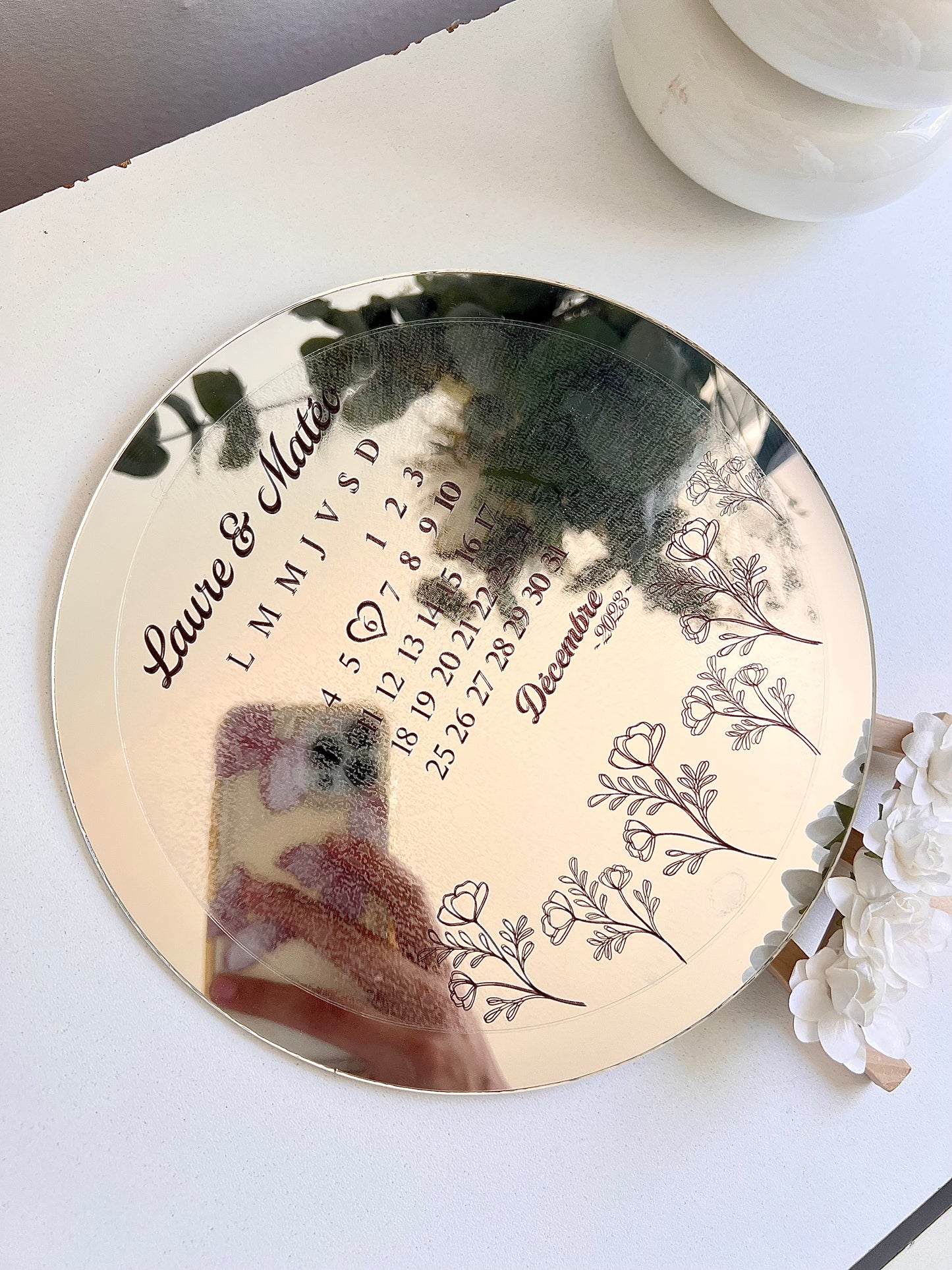 Calendrier Miroir + chevalet
