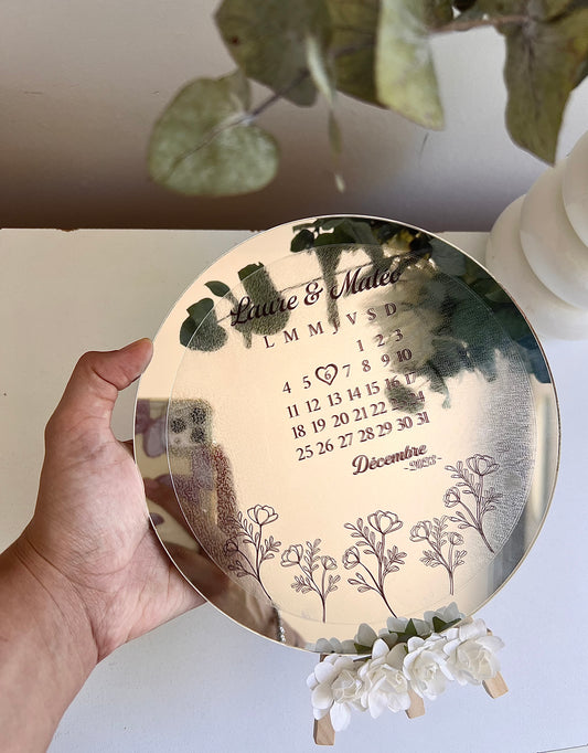 Calendrier Miroir + chevalet